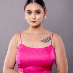 Rose Pink Blouse in with Spaghetti Straps and Back Closure - Anvi Couture