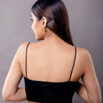 Black Spaghetti Strap Saree Blouse - Anvi Couture