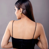 Black Spaghetti Strap Saree Blouse - Anvi Couture