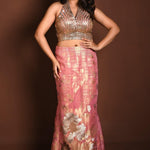 Pink Mermaid Lehenga with Matching Hand Embroidered Sequin Choli - Anvi Couture