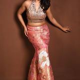 Pink Mermaid Lehenga with Matching Hand Embroidered Sequin Choli - Anvi Couture