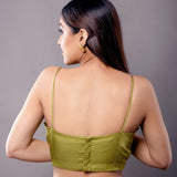 Spring Green Spaghetti Saree Blouse - Anvi Couture