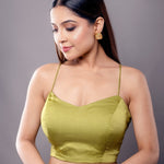 Spring Green Spaghetti Saree Blouse - Anvi Couture