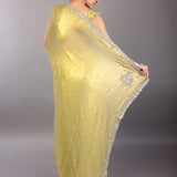 Lemon Yellow Jimmy Choo Saree with Stone Embellishment - Anvi Couture