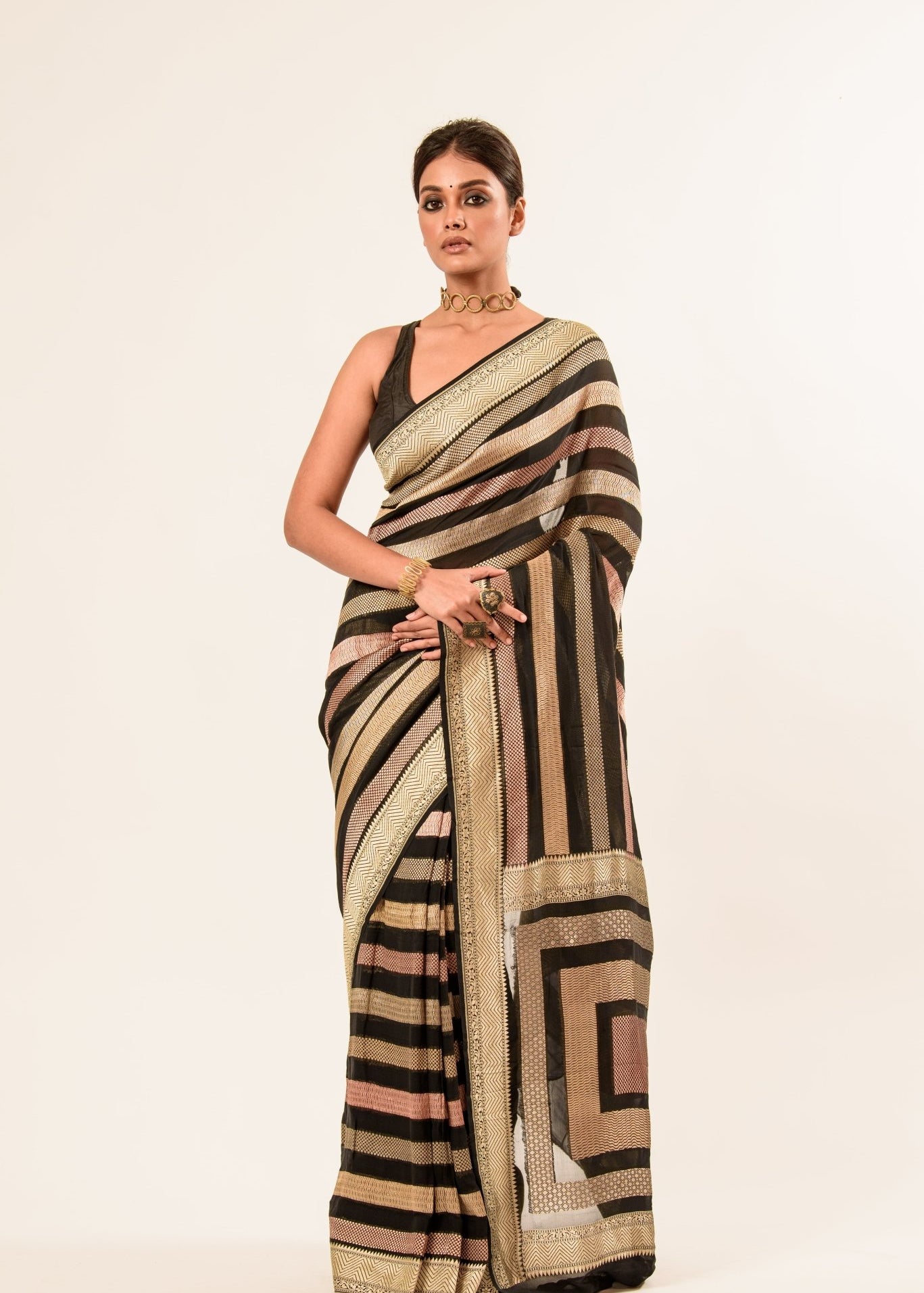 Pure Handwoven Khaddi Banarasi Saree - Anvi Couture