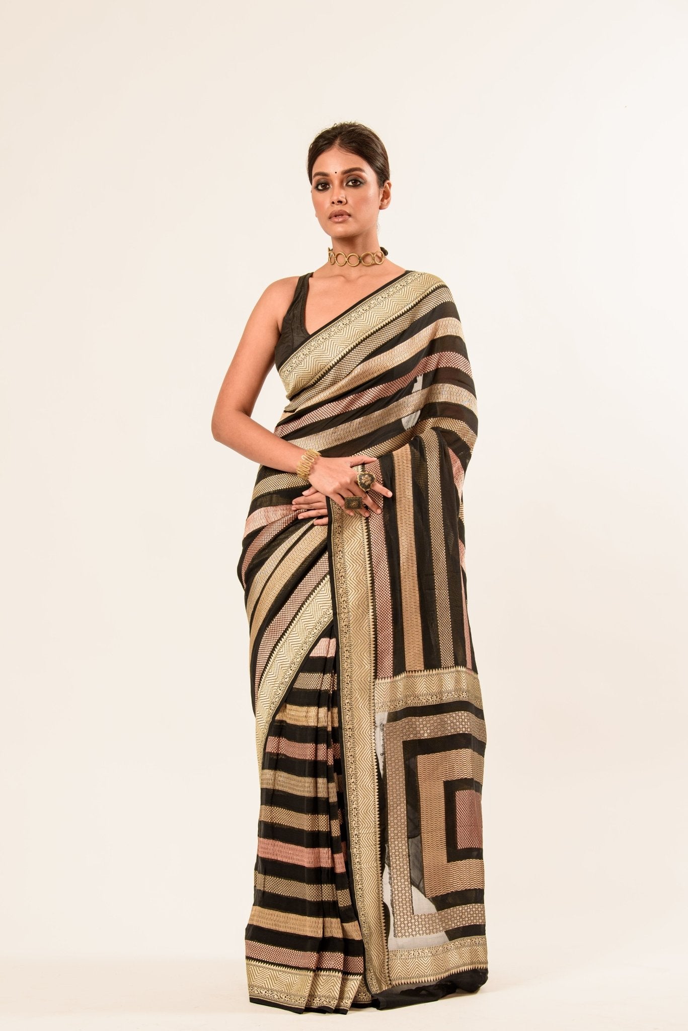 Pure Handwoven Khaddi Banarasi Saree - Anvi Couture