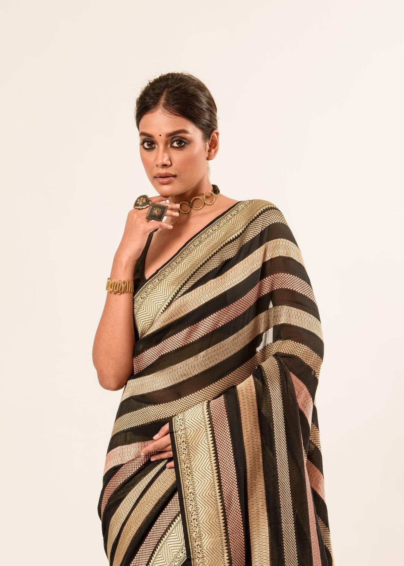 Pure Handwoven Khaddi Banarasi Saree - Anvi Couture