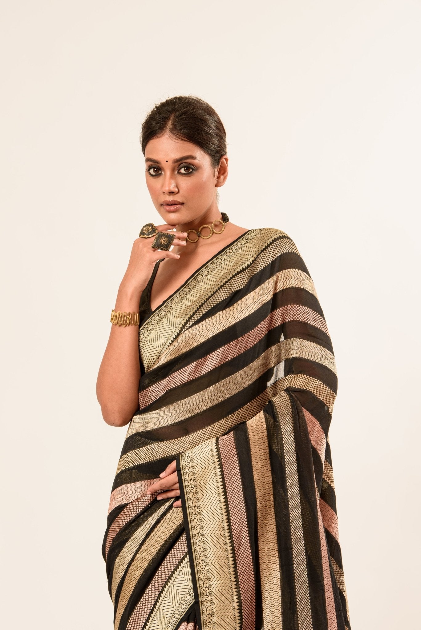 Pure Handwoven Khaddi Banarasi Saree - Anvi Couture