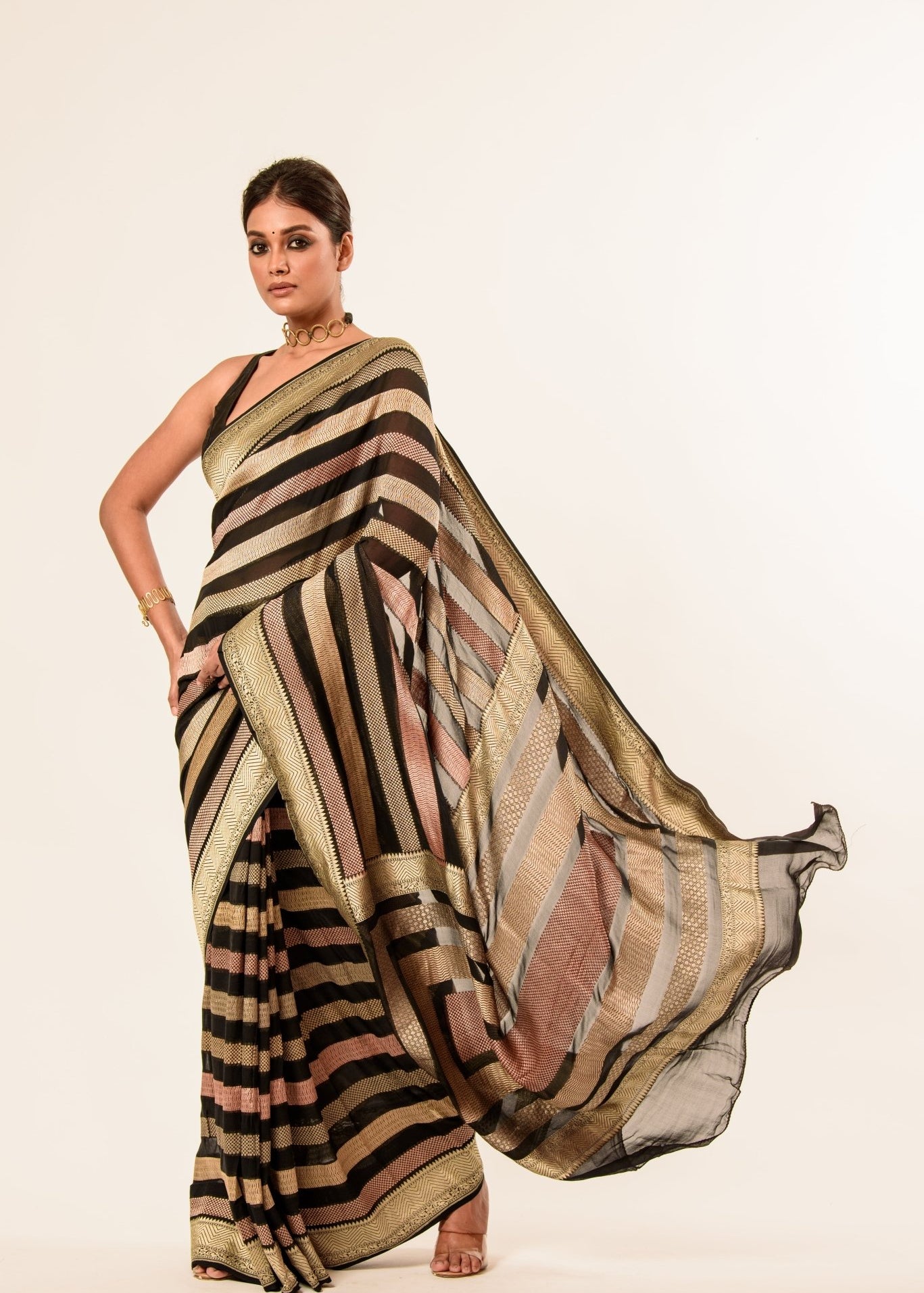 Pure Handwoven Khaddi Banarasi Saree - Anvi Couture