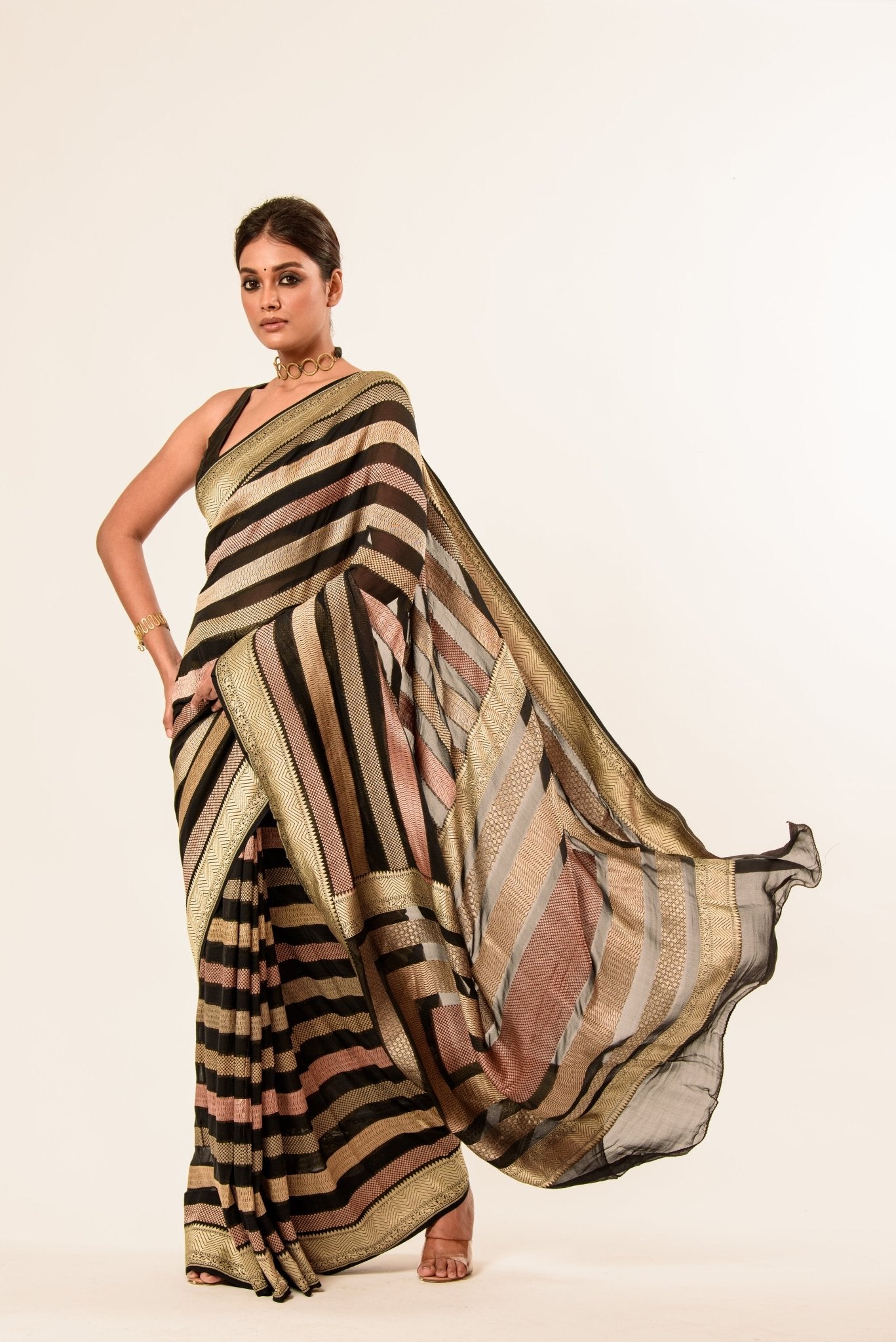 Pure Handwoven Khaddi Banarasi Saree - Anvi Couture