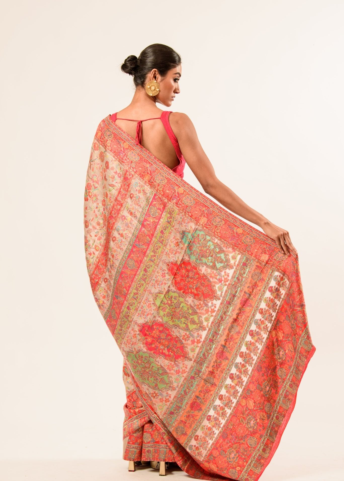 Beige Pashmina Mooga Silk