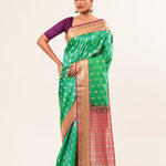 Classic Kanjivaram Silk Saree With Floral Design - Anvi Couture