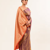 Light Brown Dual Tone Kanchipuram Silk Saree - Anvi Couture