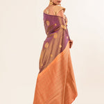 Light Brown Dual Tone Kanchipuram Silk Saree - Anvi Couture