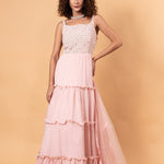 Pastel Pink Embroidered Gown - Anvi Couture