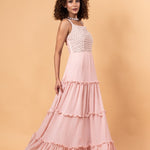 Pastel Pink Embroidered Gown - Anvi Couture