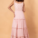 Pastel Pink Embroidered Gown - Anvi Couture