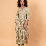 Floral Printed Anarkali Kurta Set with Embroidery work - Anvi Couture