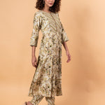 Floral Printed Anarkali Kurta Set with Embroidery work - Anvi Couture