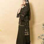 Brown Two-Piece Designer Dress With Embroidery Work - Anvi Couture