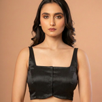 Black Broad Square Neck Sleeveless blouse full
