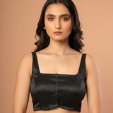 Black Broad Square Neck Sleeveless blouse full