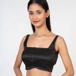 Black Broad Square Neck Sleeveless blouse Side
