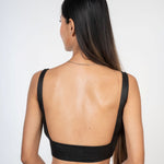 Black Broad Square Neck Sleeveless blouse Back
