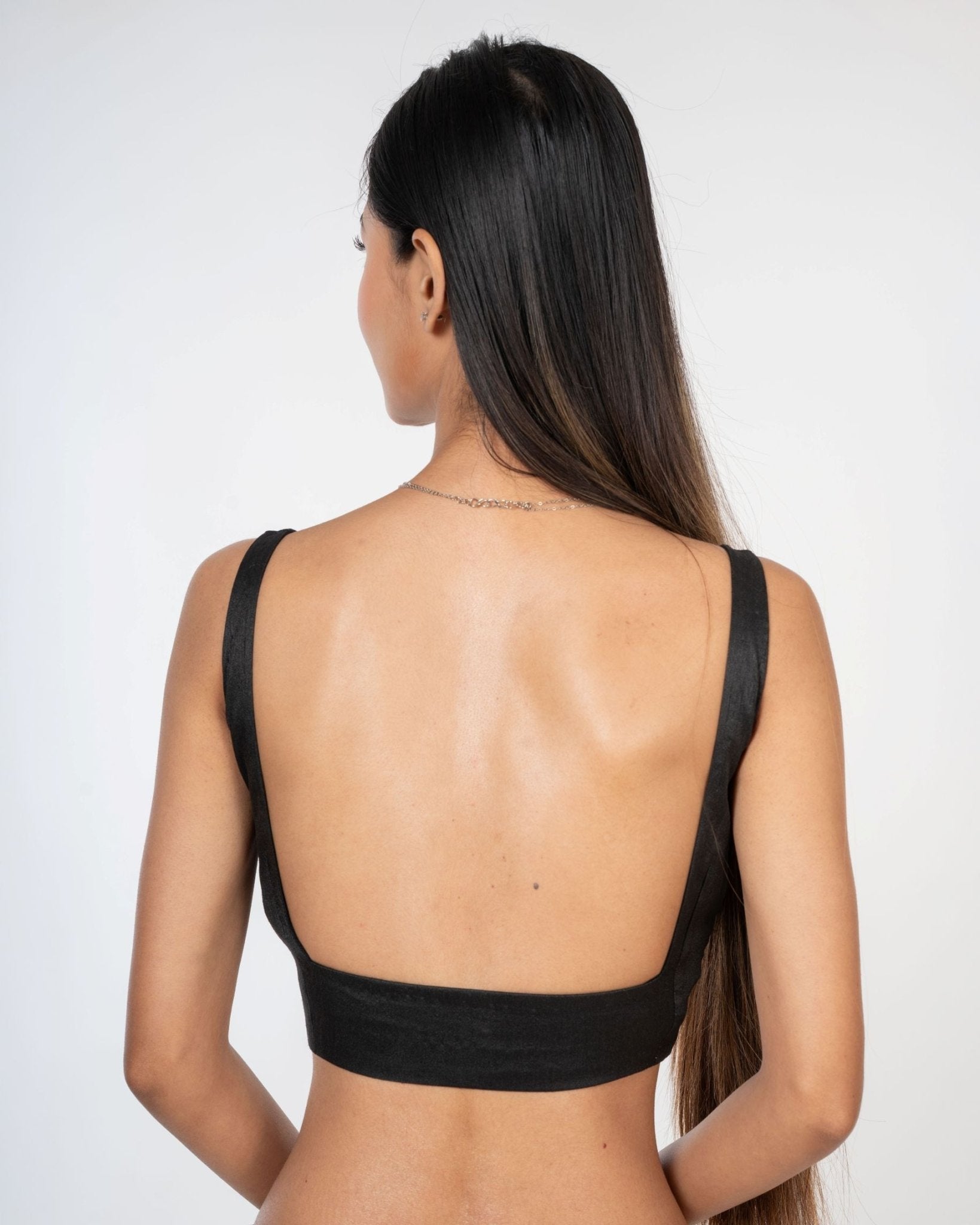 Black Broad Square Neck Sleeveless blouse - Anvi Couture