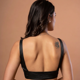 Black Broad Square Neck Sleeveless blouse back
