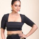 Black Designer Hand Embroidered Saree - Anvi Couture