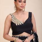 Black Embroidered Sleeveless Blouse full