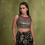 Multicolor Embroidered Black Fishtail Lehenga – Reception & Sangeet Wear