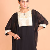 Black Georgette Kaftan Suit Set - Anvi Couture