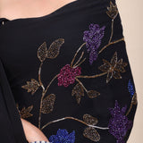 Black Georgette Sequin Designer Saree -Embroidered Work