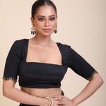  Black Hand Embroidered Designer Blouse Full
