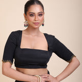  Black Hand Embroidered Designer Blouse Full