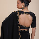 Black Hand Embroidered Designer Blouse Back