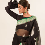 Black Khaddi Georgette Handloom Banarasi Saree