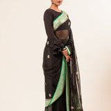 Black Khaddi Georgette Handloom Banarasi Saree