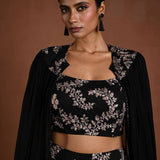Black Lehenga Set - Closure Look