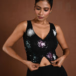 Black Lehenga Set - Closure Look - Anvi Couture
