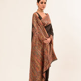 Black Pashmina Handwoven Silk Saree -Anvi Couture