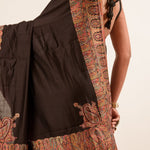 Black Pashmina Handwoven Silk Saree -Anvi Couture