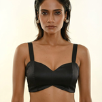 Black Sleeveless Cotton Blouse with Cross Back Design full