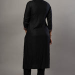 Black Straight Kurti Set with Printed Dupatta - Anvi Couture
