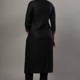 Black Straight Kurti Set with Printed Dupatta - Anvi Couture