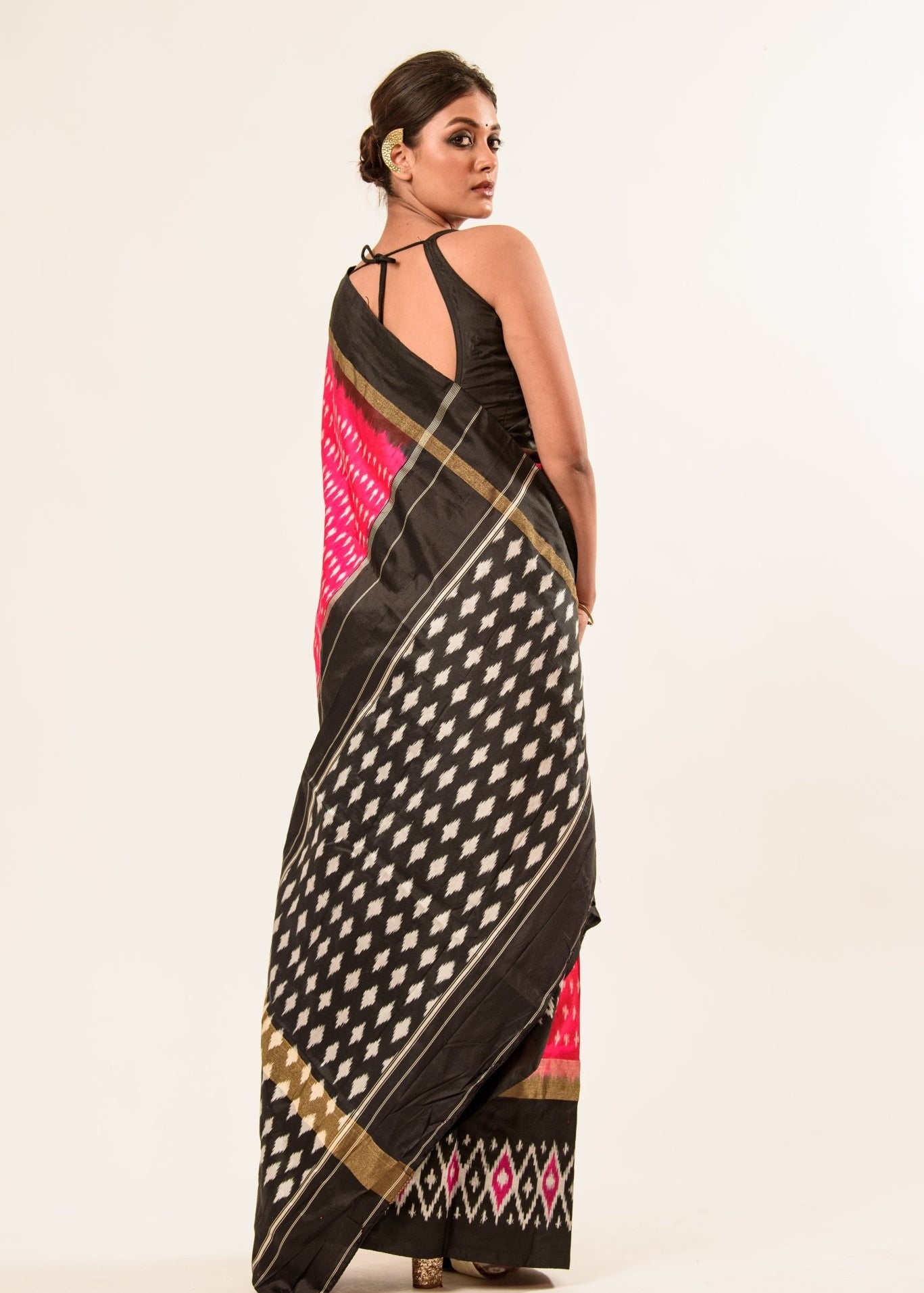 Printed Ikkat Silk Saree