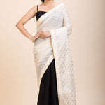 Black and White Designer Saree - Anvi Couture