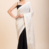 Black and White Designer Saree - Anvi Couture